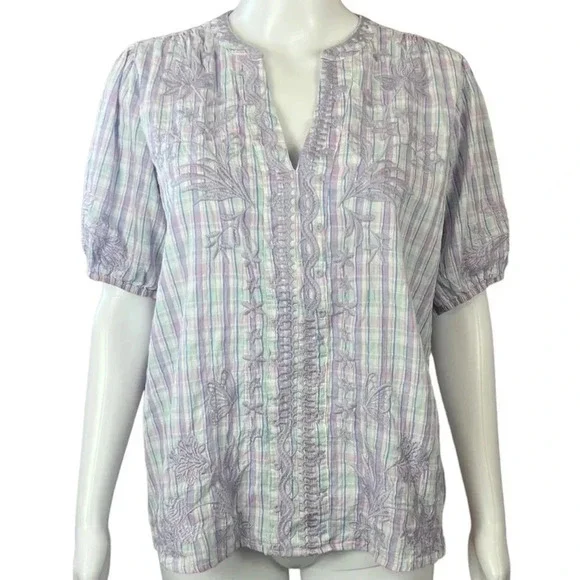 Johnny Was Puff Sleeve Blouse - Picture 6 of 13